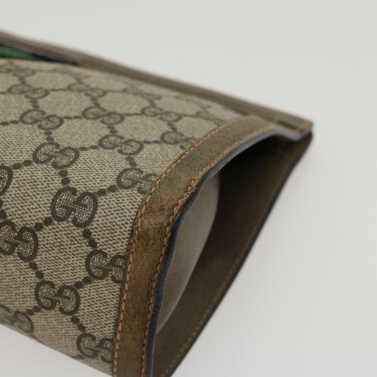 GUCCI GG Canvas Web Sherry Line Clutch Bag Beige Red Green yk7165