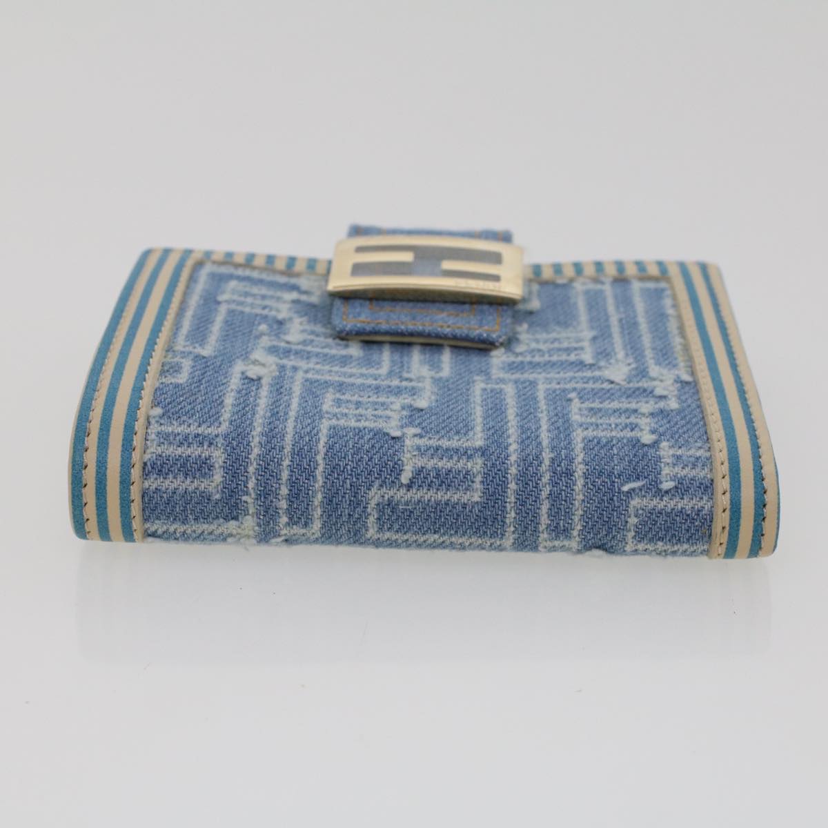 FENDI Zucca Canvas Wallet Denim Blue yk7166