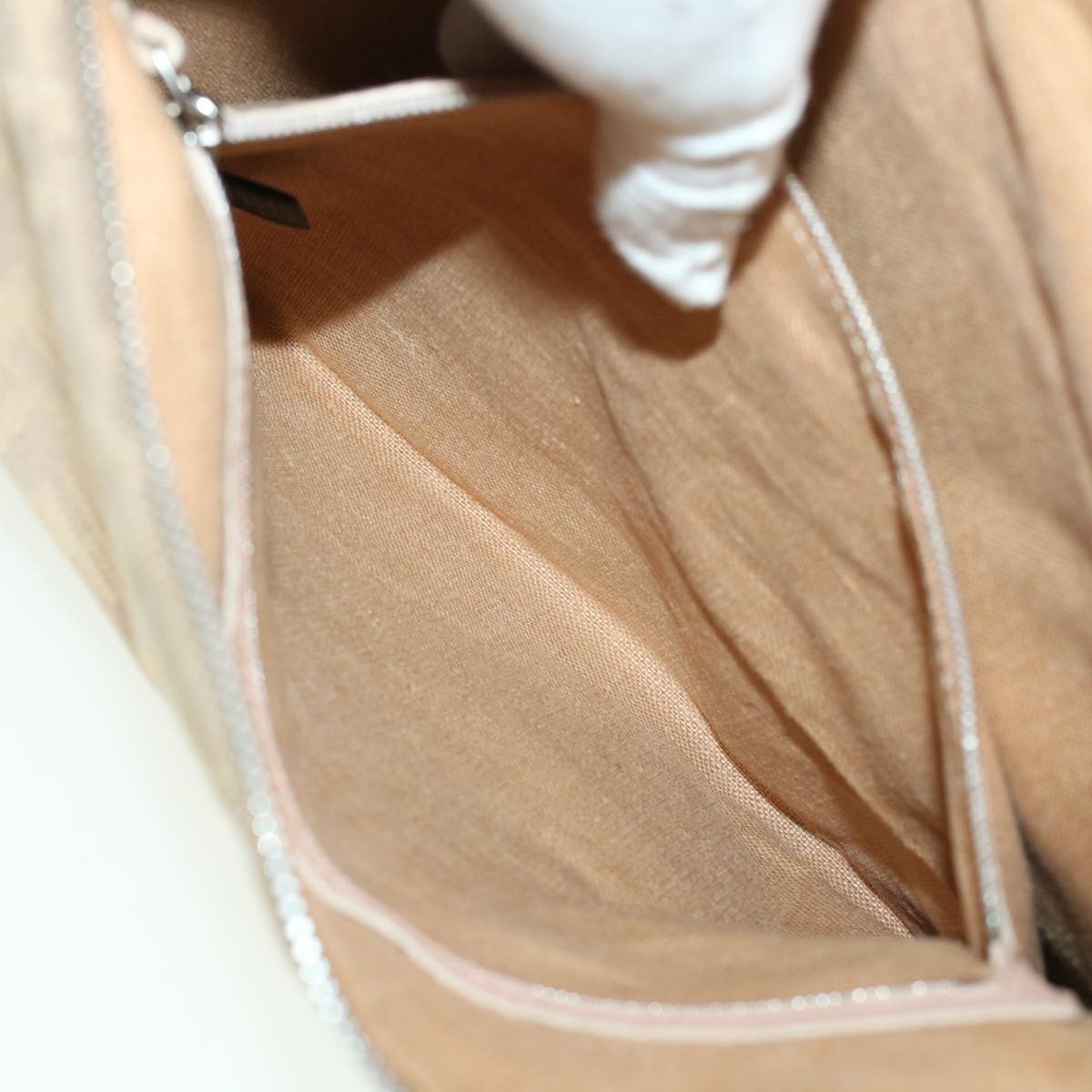 FENDI Zucca Canvas Celeria Shoulder Bag Beige yk7228