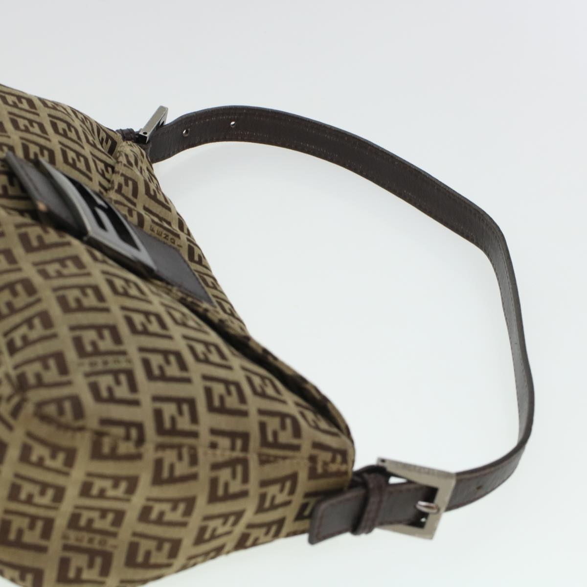 FENDI Zucchino Canvas Mamma Baguette Shoulder Bag Beige yk7232