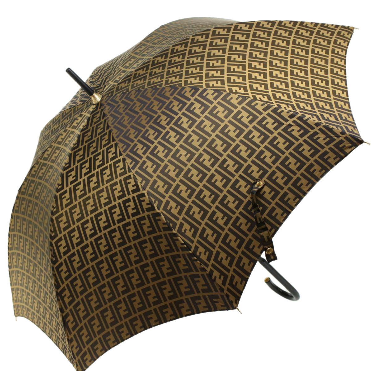 FENDI Zucca Canvas Umbrella Nylon Brown Black yk7409B