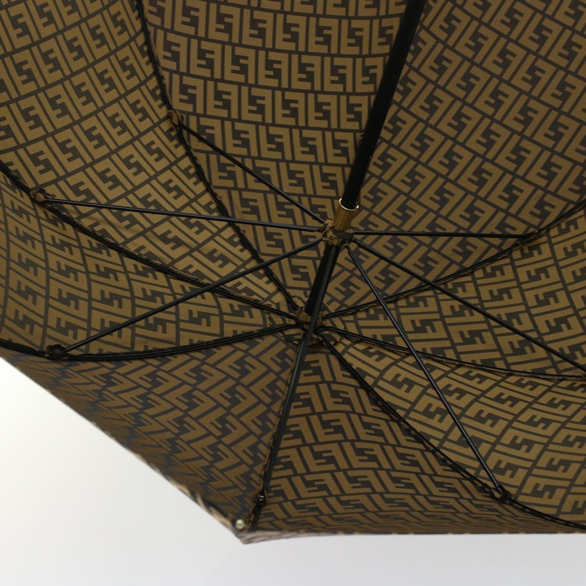 FENDI Zucca Canvas Umbrella Nylon Brown Black yk7409B