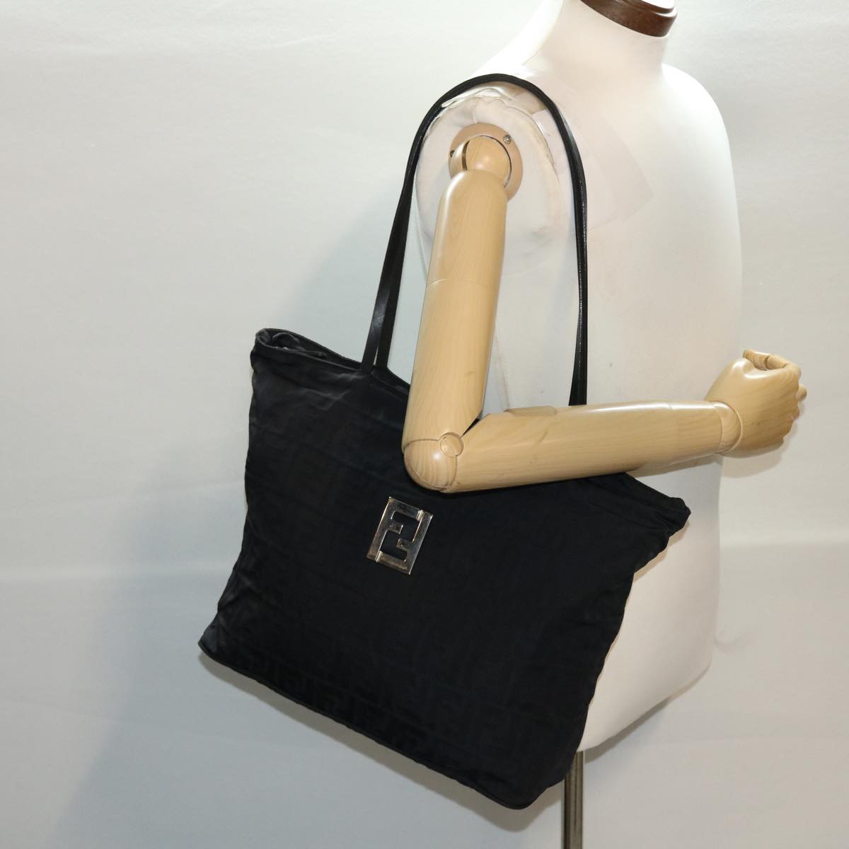 FENDI Zucca Canvas Tote Bag Black yk7411