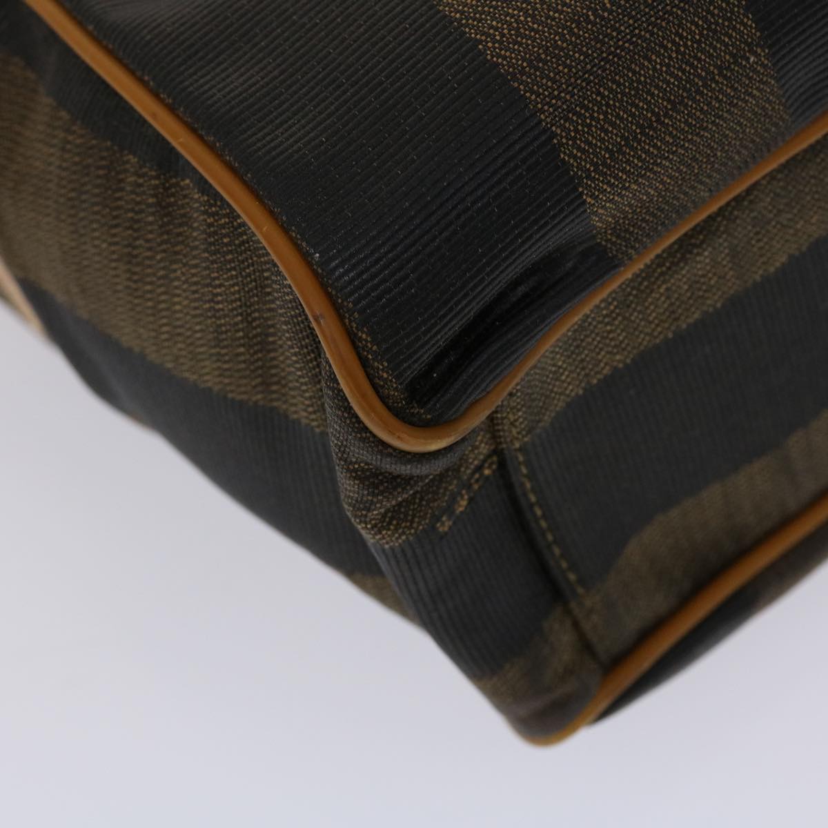 FENDI Pecan Canvas Hand Bag Black Brown yk7457