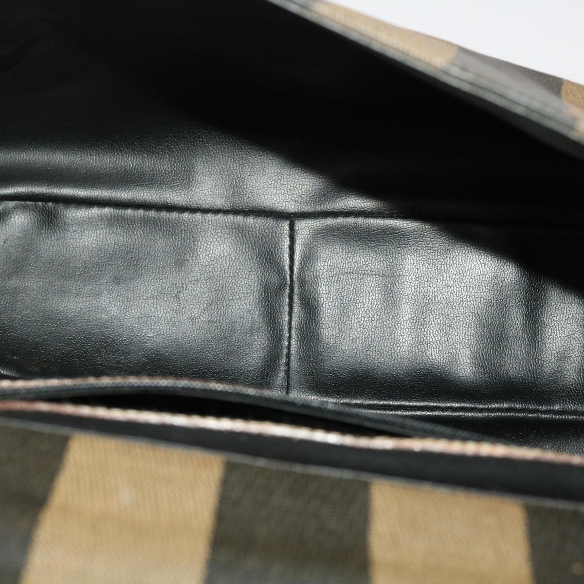 FENDI Pecan Canvas Hand Bag Black Brown yk7457
