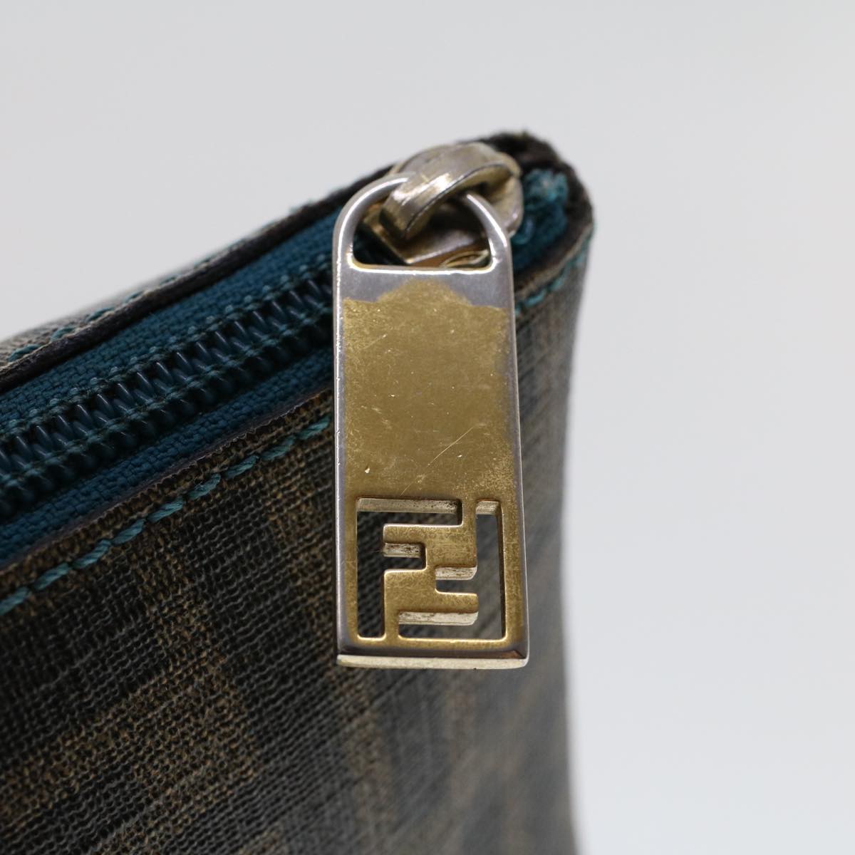 FENDI Zucca Canvas Pouch Black Brown yk7489