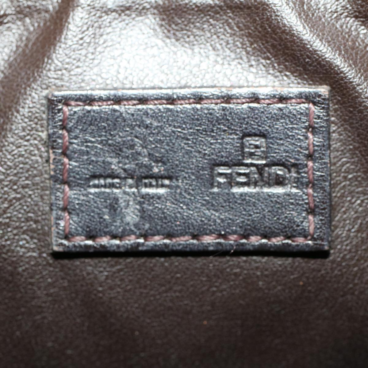 FENDI Zucca Canvas Pouch Black Brown yk7489