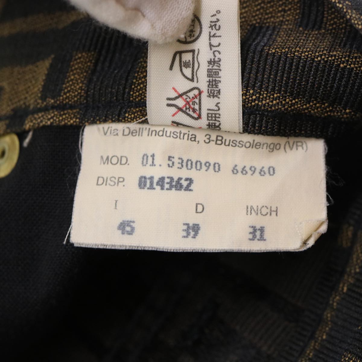 FENDI Zucca Canvas Pants S Black Brown yk7500