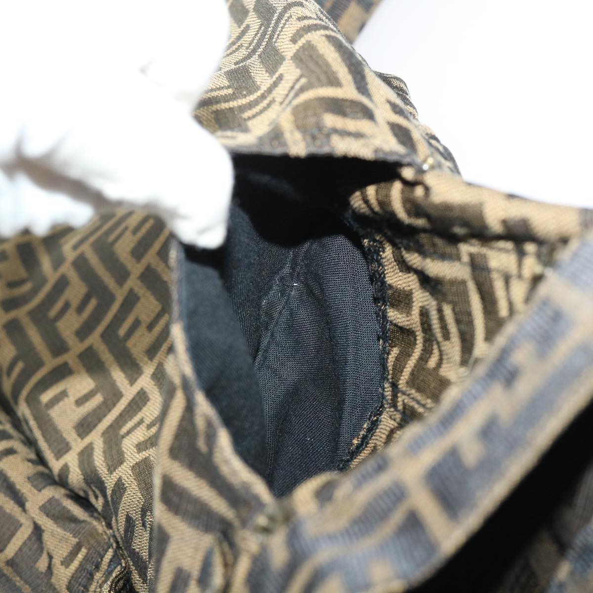FENDI Zucca Canvas Pants S Black Brown yk7500