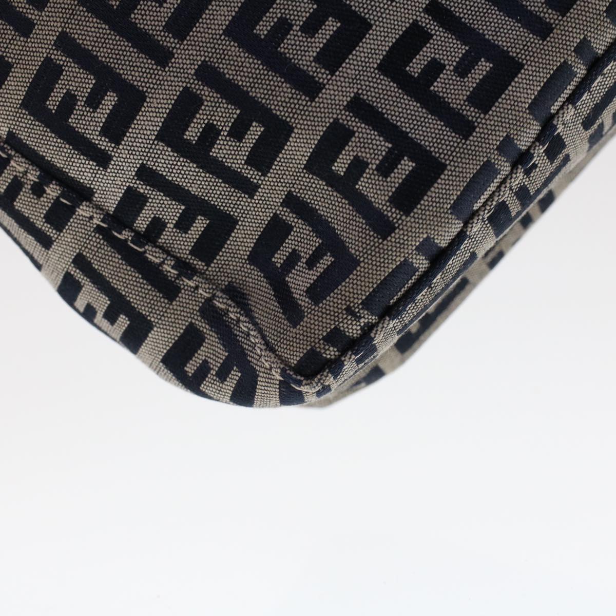 FENDI Zucchino Canvas Shoulder Bag Navy yk7501