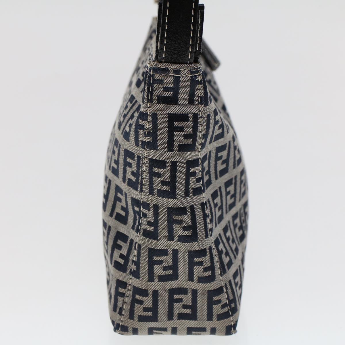 FENDI Zucchino Canvas Shoulder Bag Navy yk7501