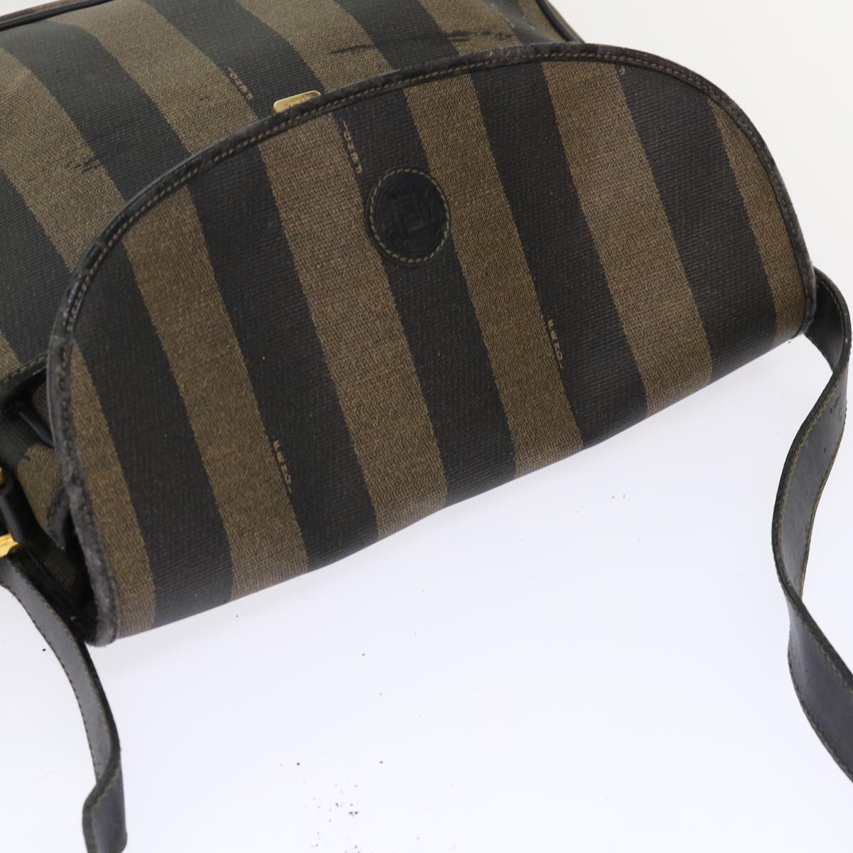 FENDI Pecan Canvas Shoulder Bag Nylon 2Set Brown Black yk7554B