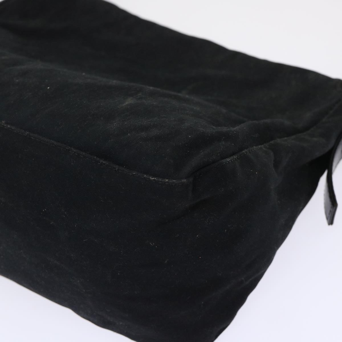 FENDI Mamma Baguette Shoulder Bag Nylon Leather Black yk7563B