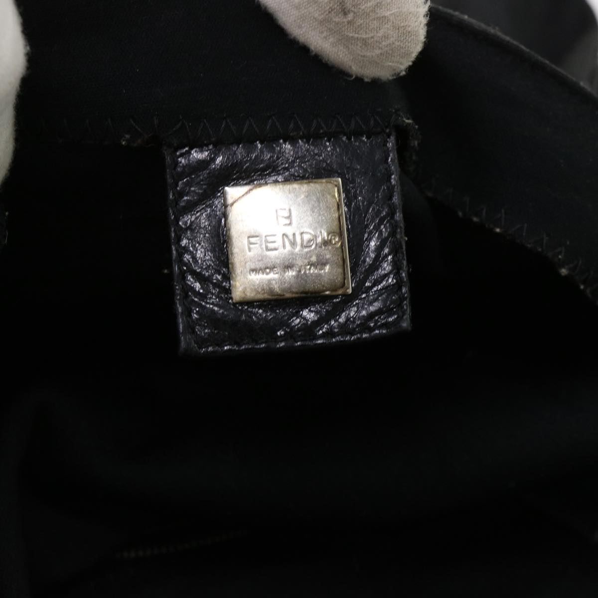FENDI Mamma Baguette Shoulder Bag Nylon Leather Black yk7563B