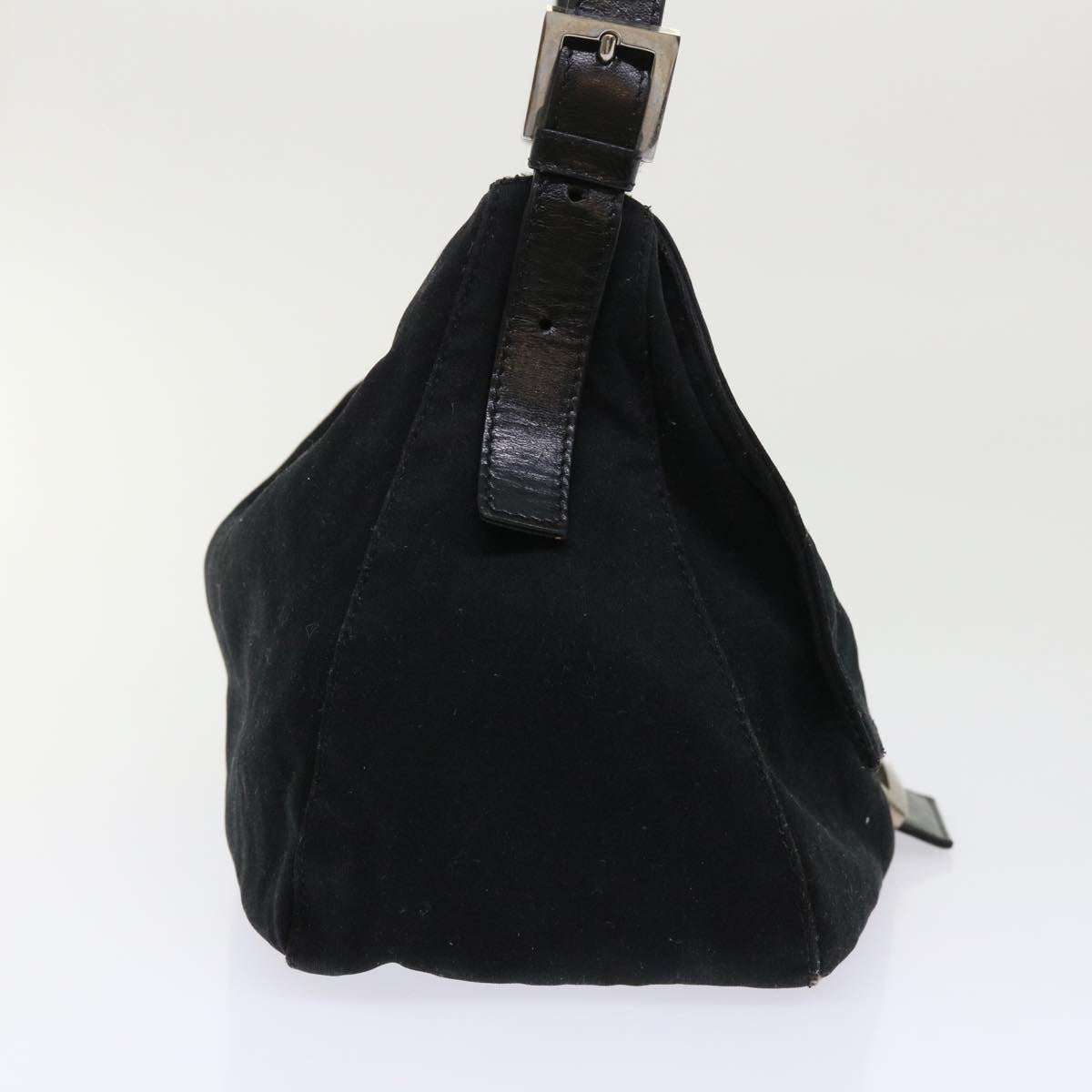 FENDI Mamma Baguette Shoulder Bag Nylon Leather Black yk7563B