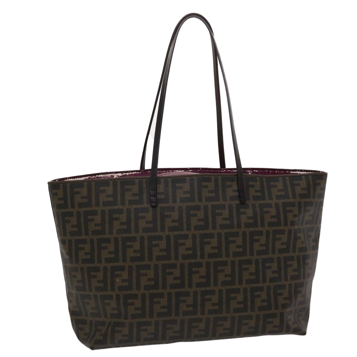 FENDI Zucca Canvas Tote Bag Black Brown yk7649