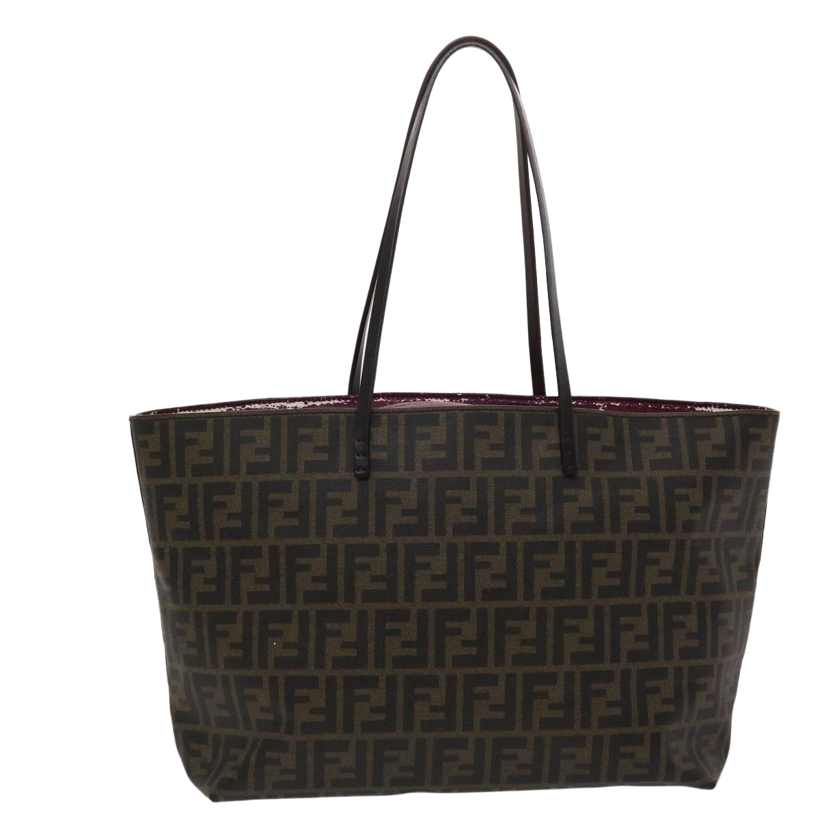 FENDI Zucca Canvas Tote Bag Black Brown yk7649