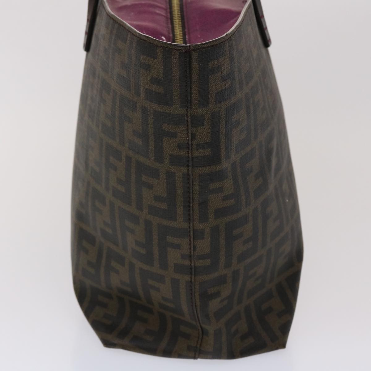 FENDI Zucca Canvas Tote Bag Black Brown yk7649