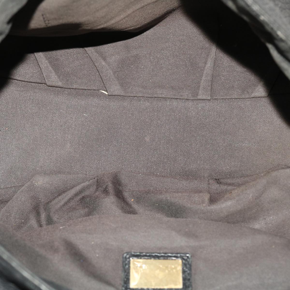 FENDI Chain Shoulder Bag Leather Black yk7651B