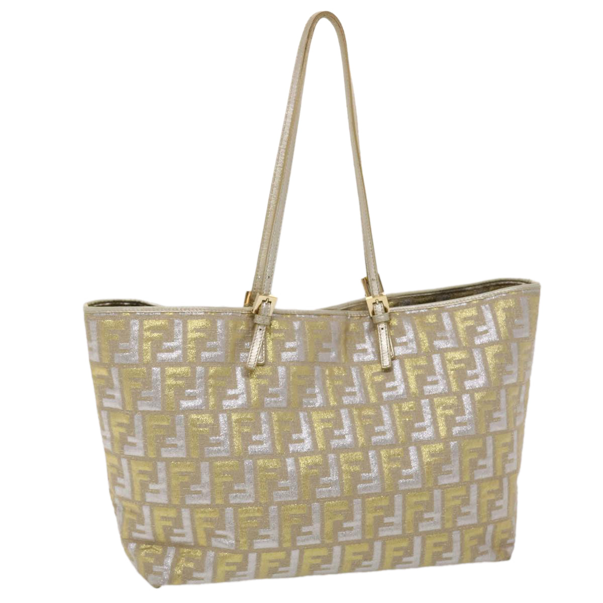 FENDI Zucca Canvas Tote Bag Gold Tone yk7698B