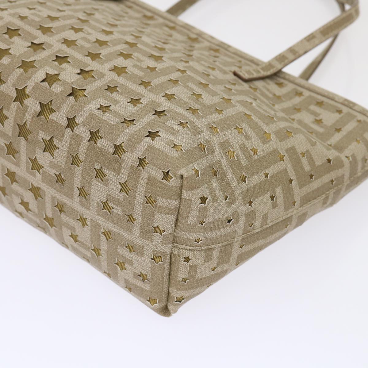 FENDI Zucca Canvas Star Tote Bag Gold Tone yk7700B