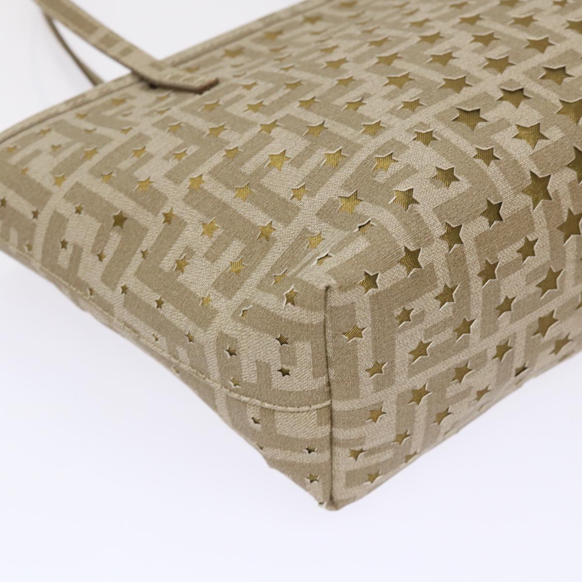 FENDI Zucca Canvas Star Tote Bag Gold Tone yk7700B