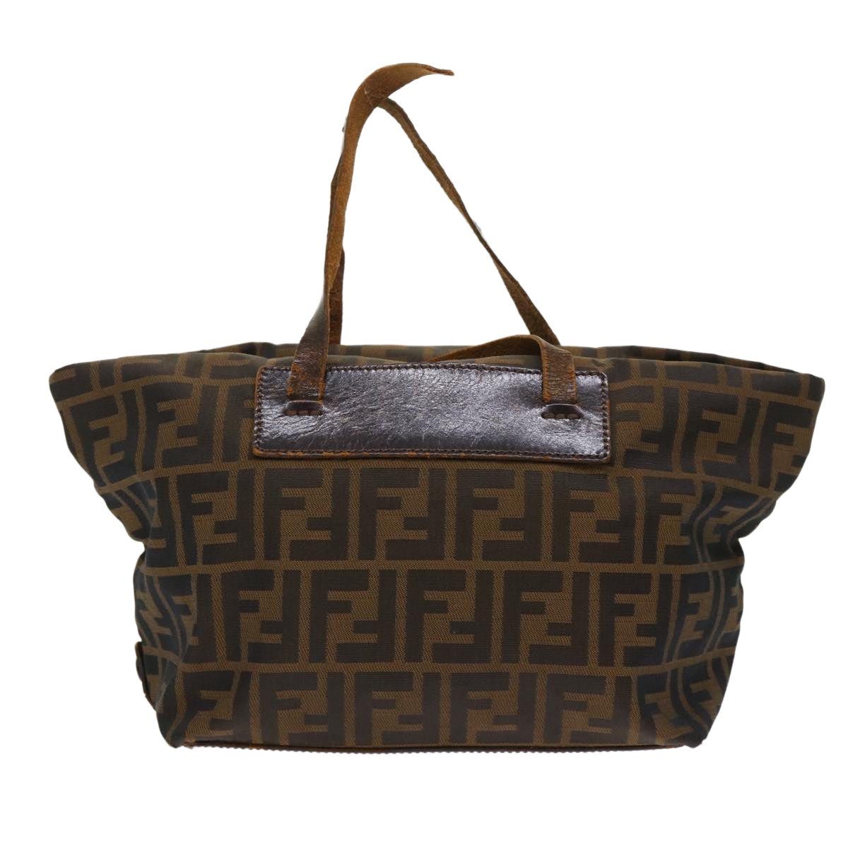 FENDI Zucca Canvas Hand Bag Black Brown yk7844B