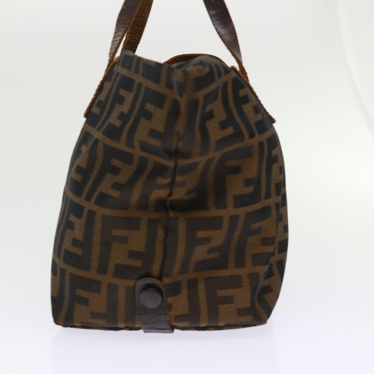 FENDI Zucca Canvas Hand Bag Black Brown yk7844B