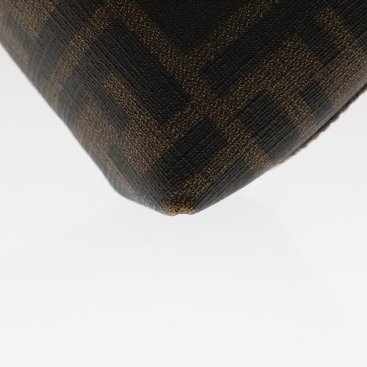 FENDI Zucca Canvas Chain Accessory Pouch Black Brown yk7984