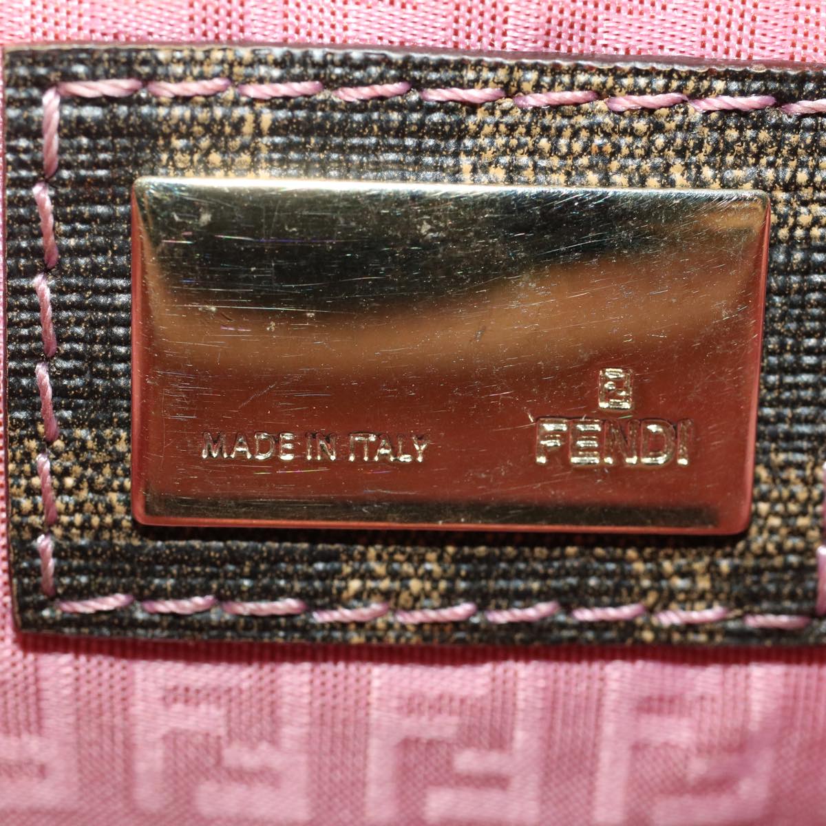 FENDI Zucca Canvas Chain Accessory Pouch Black Brown yk7984