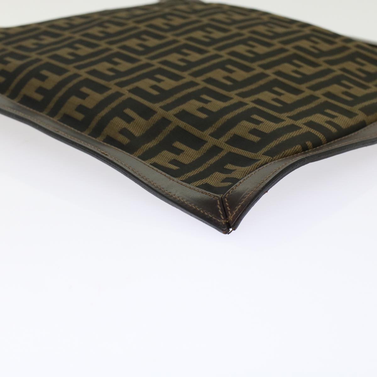 FENDI Zucca Canvas Clutch Bag Black Brown yk7995B