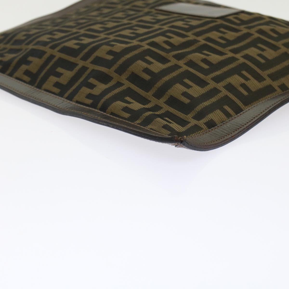 FENDI Zucca Canvas Clutch Bag Black Brown yk7995B