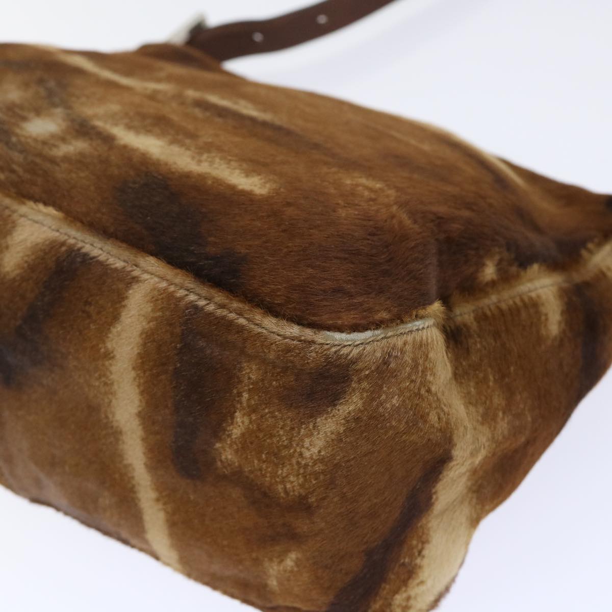 FENDI Mamma Baguette Shoulder Bag Harako leather Brown yk8030