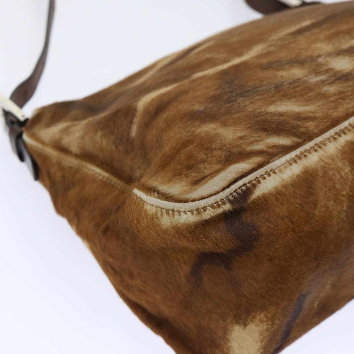 FENDI Mamma Baguette Shoulder Bag Harako leather Brown yk8030