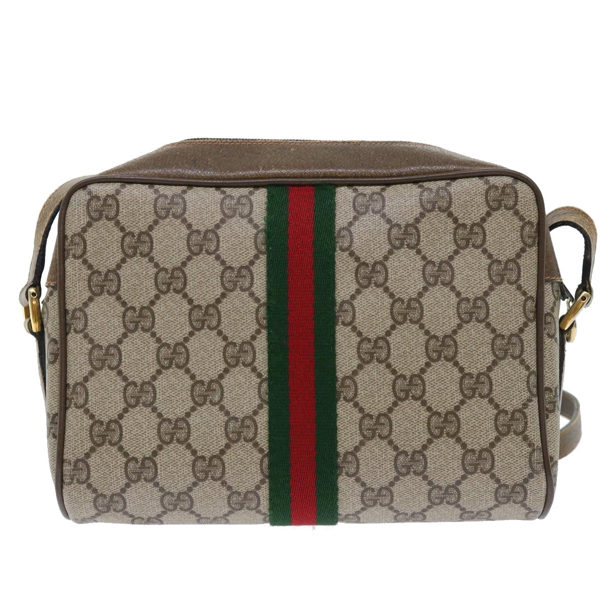 GUCCI GG Canvas Web Sherry Line Shoulder Bag Beige Red 68.02.004 yk8165