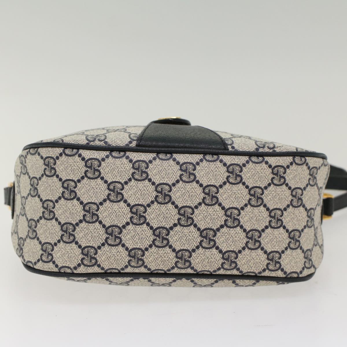 GUCCI GG Canvas Sherry Line Shoulder Bag Gray Red Navy 89.02.032 yk8166