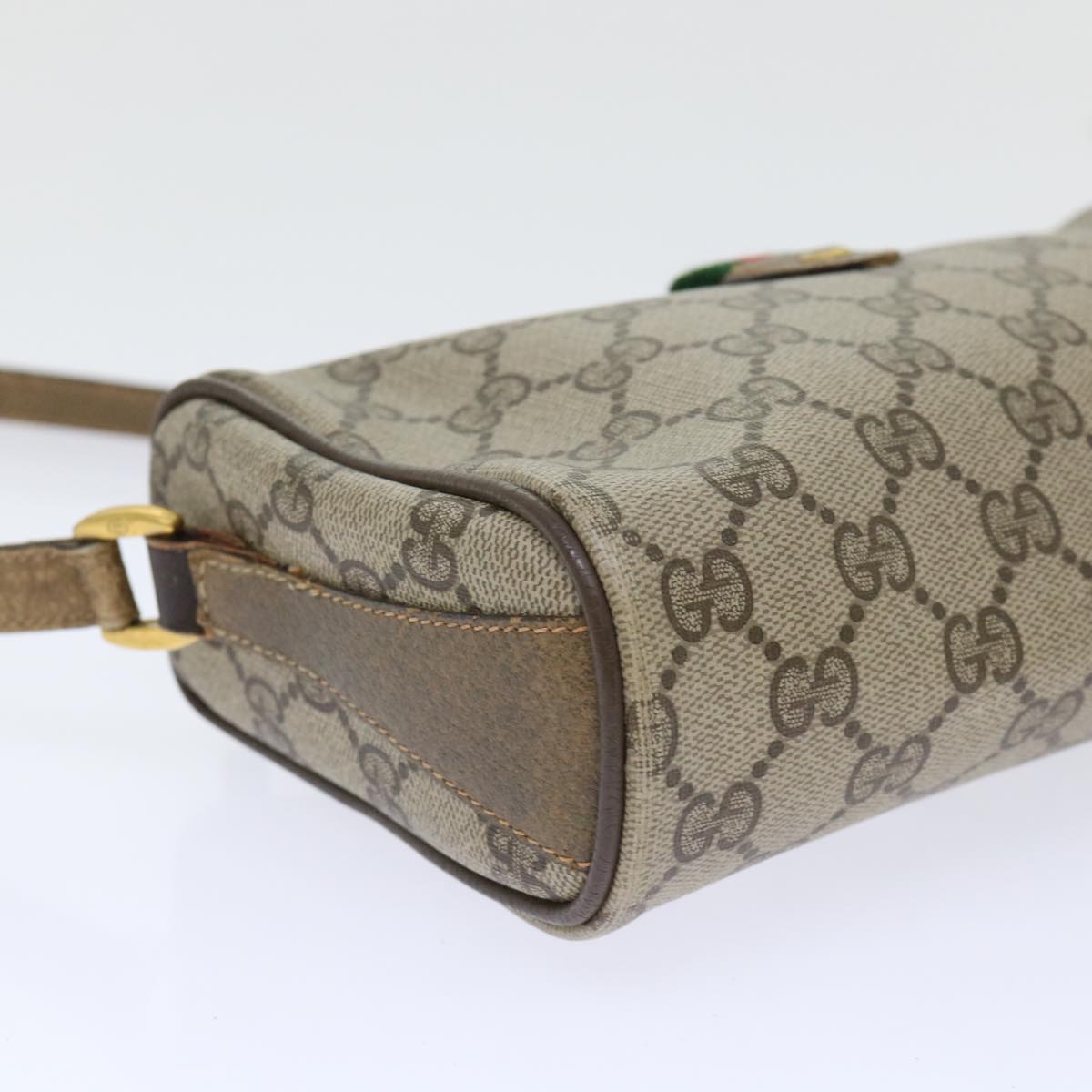 GUCCI GG Canvas Web Sherry Line Shoulder Bag Beige Red 89.02.018 yk8189B