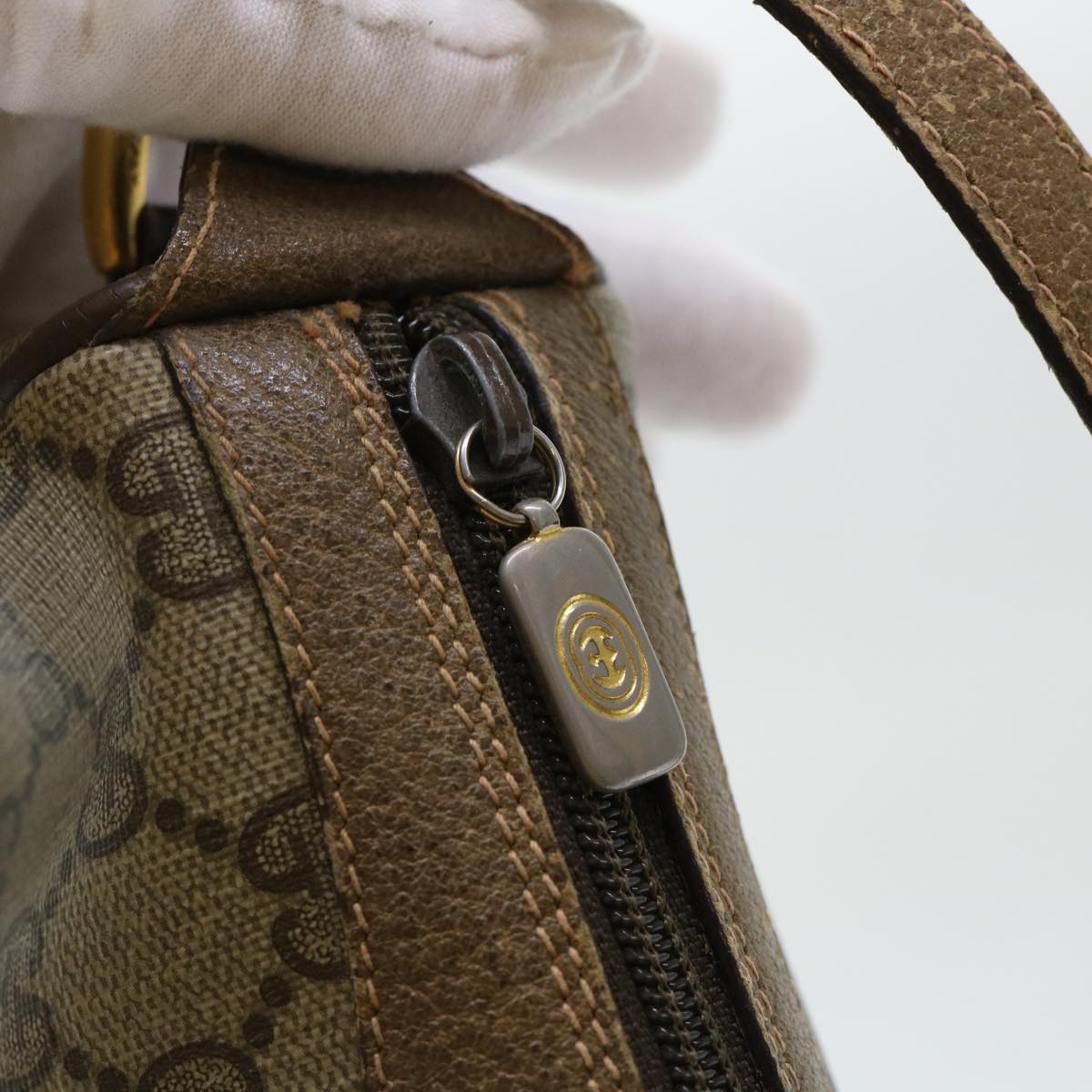 GUCCI GG Canvas Web Sherry Line Shoulder Bag Beige Red 89.02.018 yk8189B