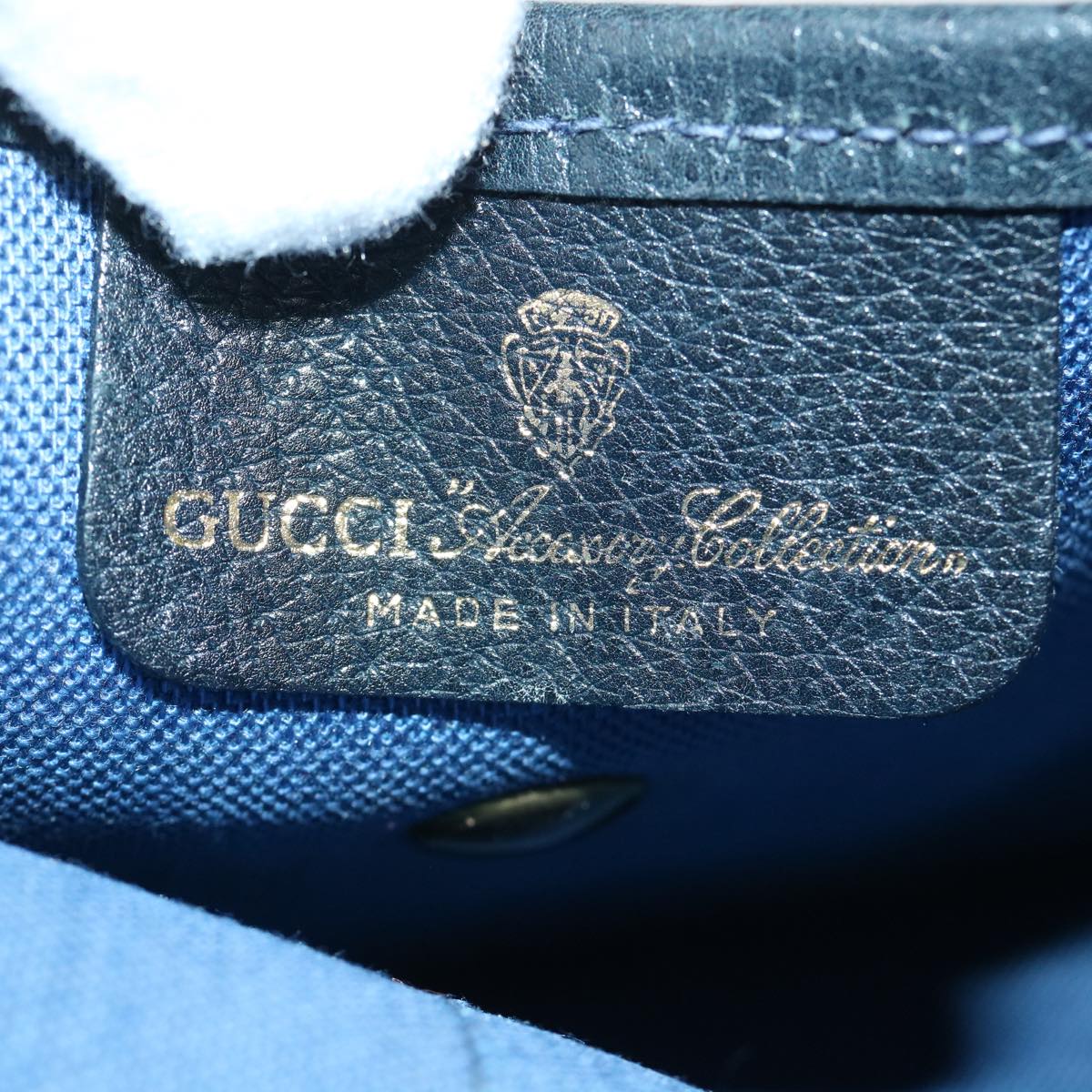 GUCCI GG Canvas Sherry Line Pouch PVC Leather Gray Red Navy yk8209