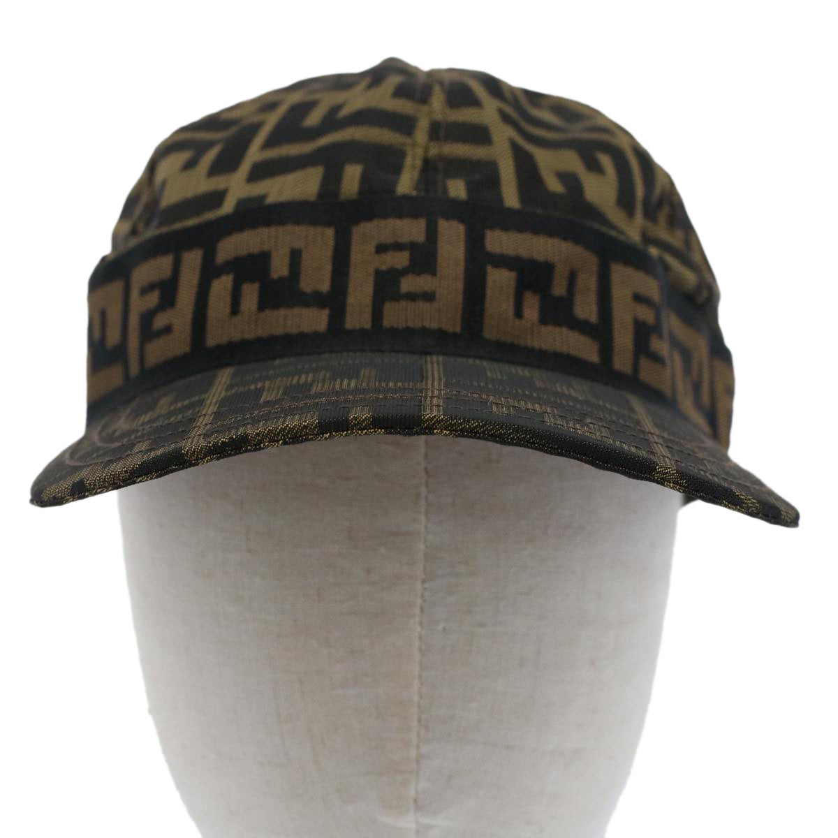 FENDI Zucca Canvas Cap M Black Brown yk8280