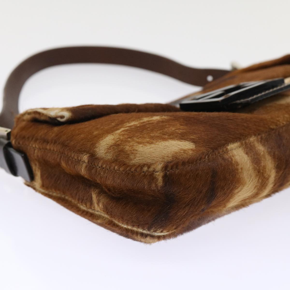 FENDI Mamma Baguette Shoulder Bag Harako leather Brown yk8292