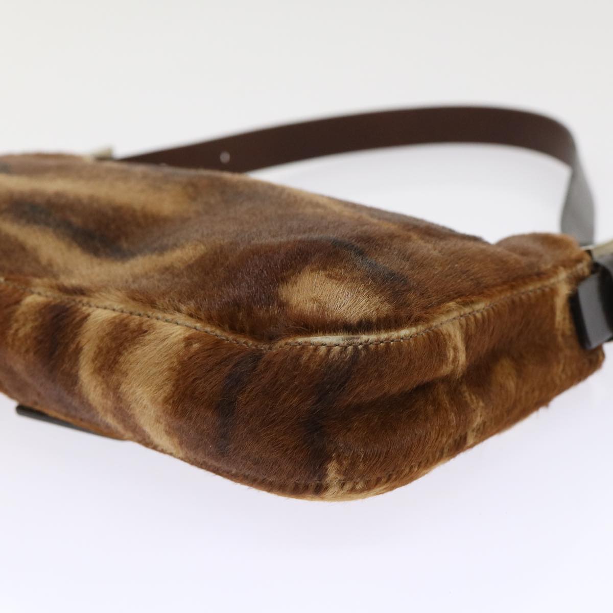 FENDI Mamma Baguette Shoulder Bag Harako leather Brown yk8292
