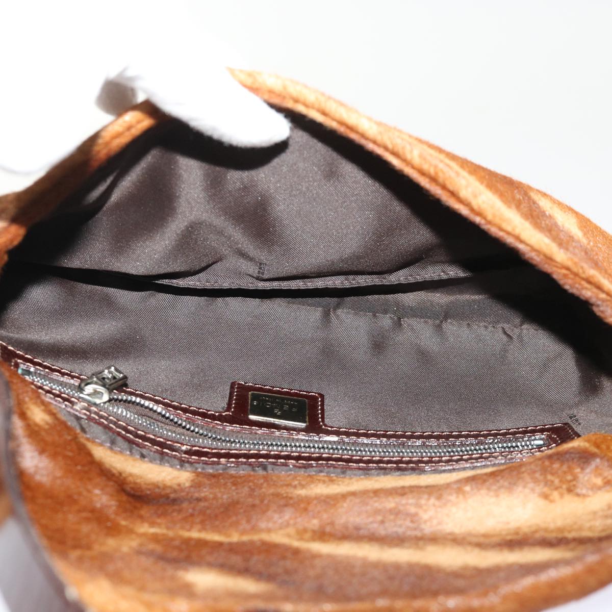 FENDI Mamma Baguette Shoulder Bag Harako leather Brown yk8292