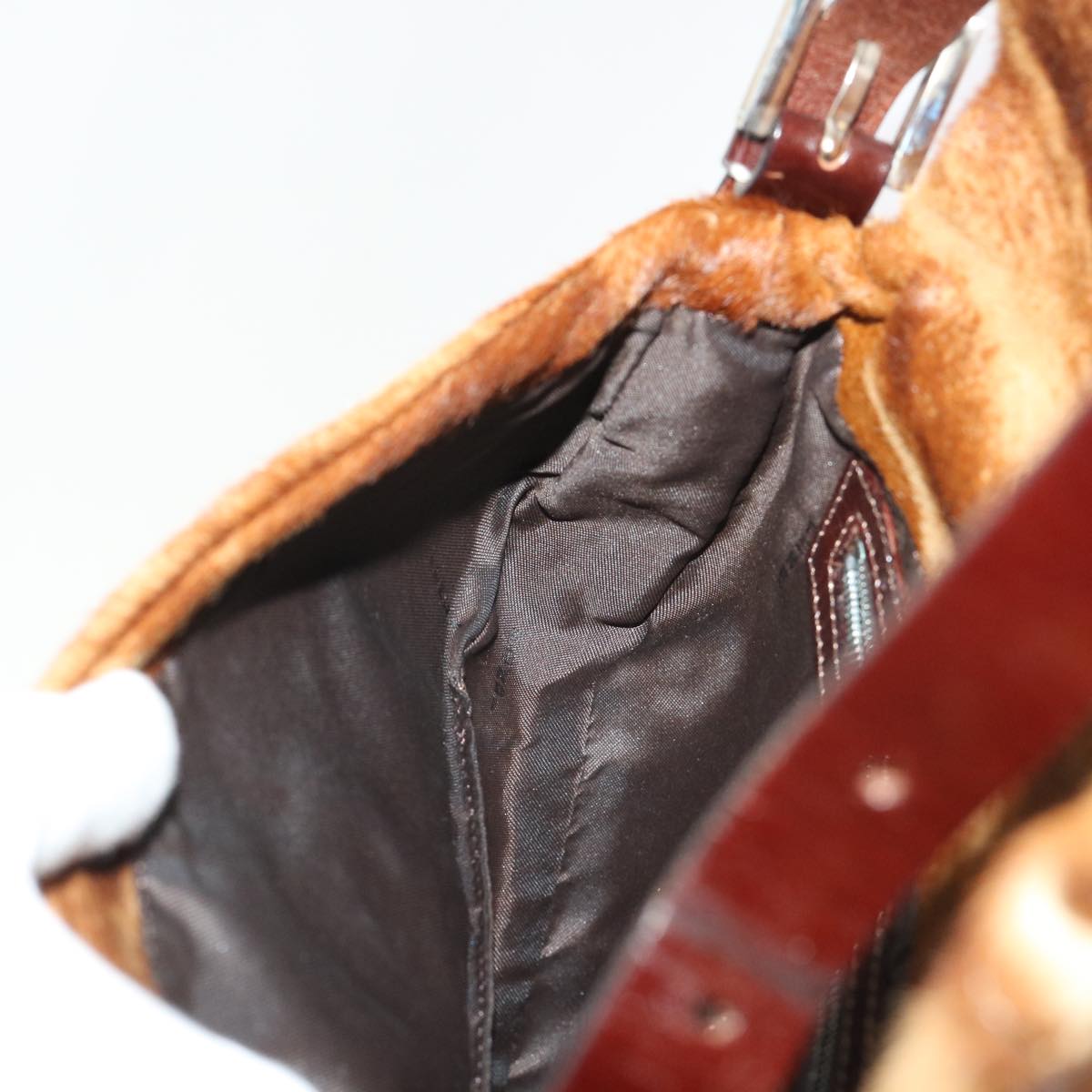 FENDI Mamma Baguette Shoulder Bag Harako leather Brown yk8292
