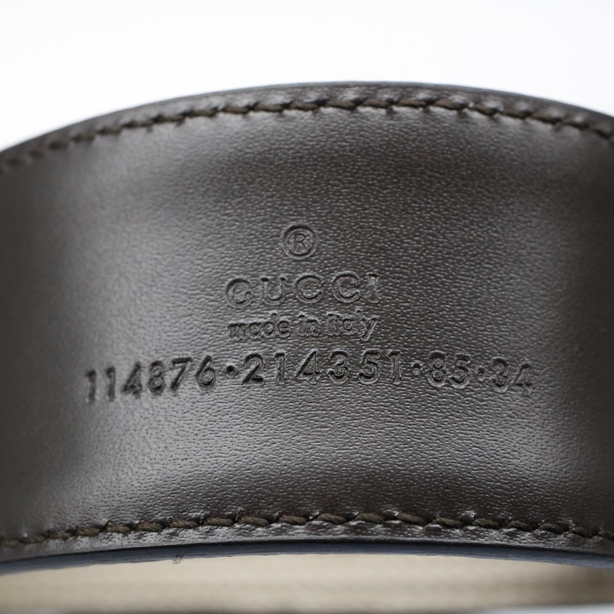 GUCCI GG Canvas Interlocking Belt 32.3""-34.3"" Beige White yk8338