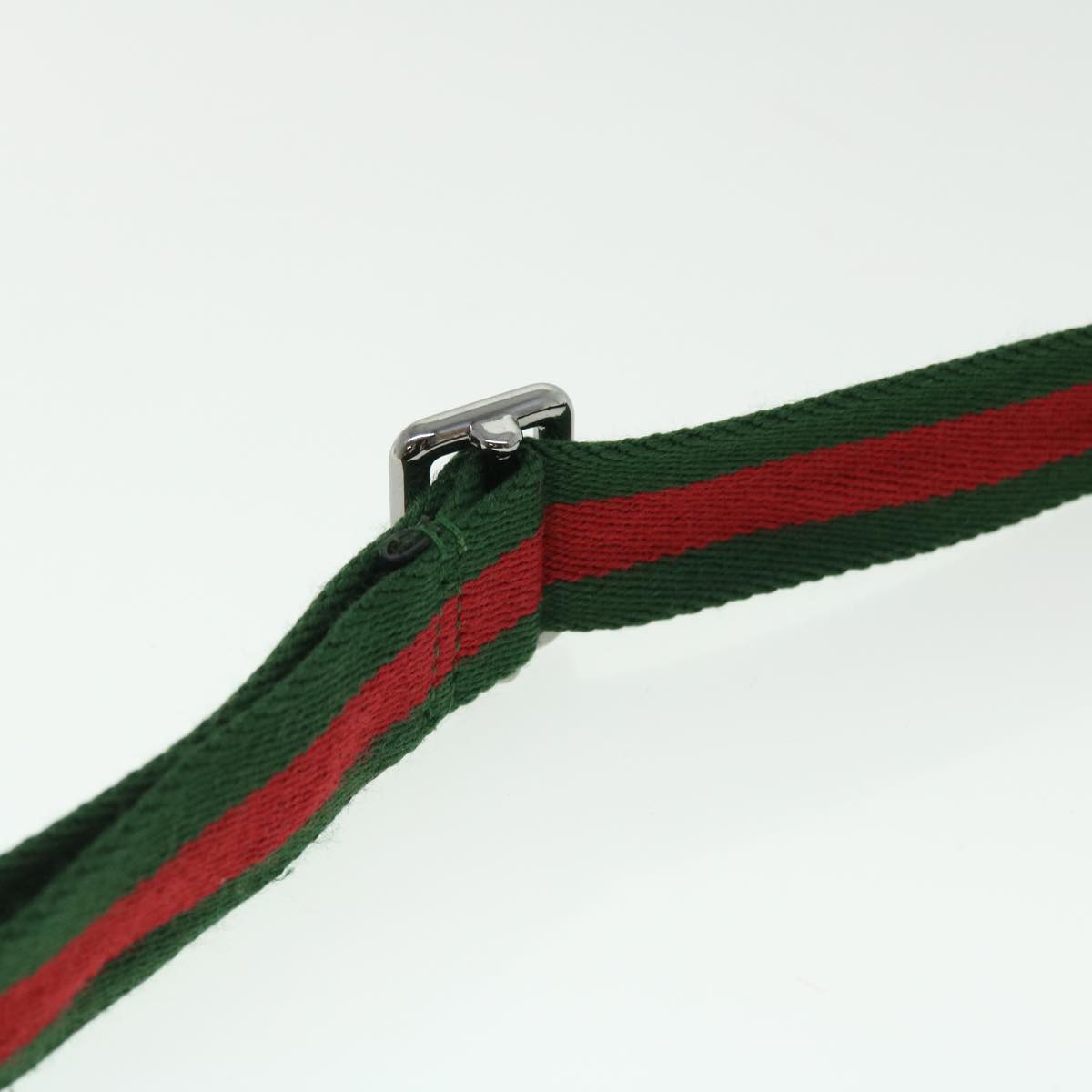 GUCCI GG Canvas Web Sherry Line Shoulder Bag Black Red Green 189749 yk8345