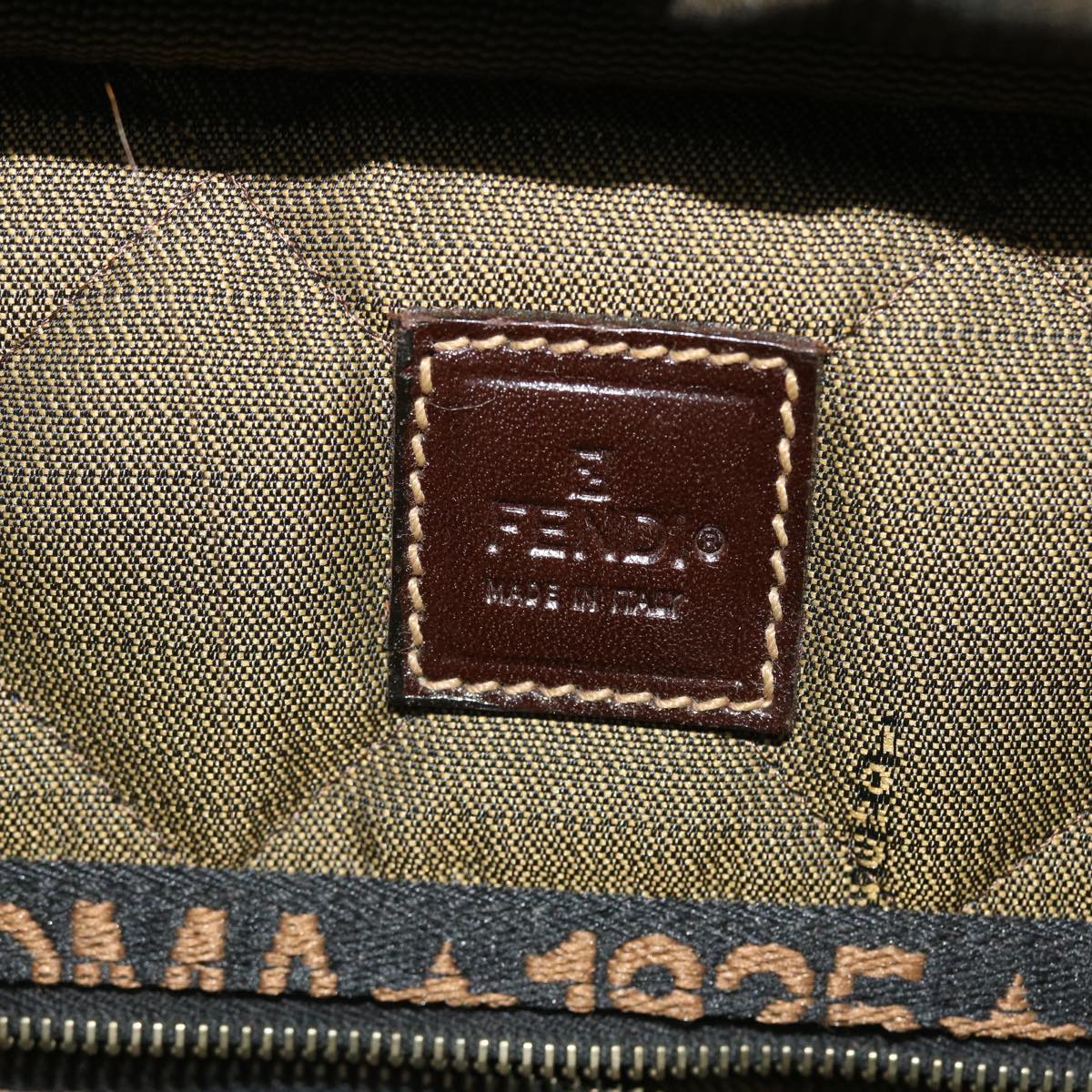 FENDI Zucca Canvas Hand Bag Black Brown yk8377B
