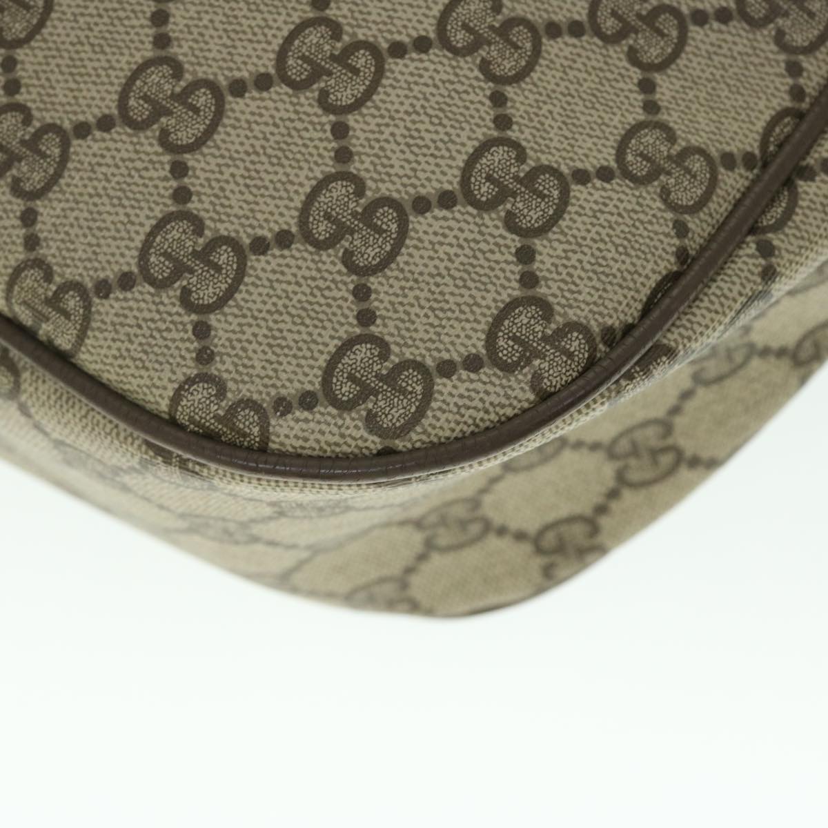 GUCCI GG Canvas Web Sherry Line Shoulder Bag PVC Leather Beige Green yk8413