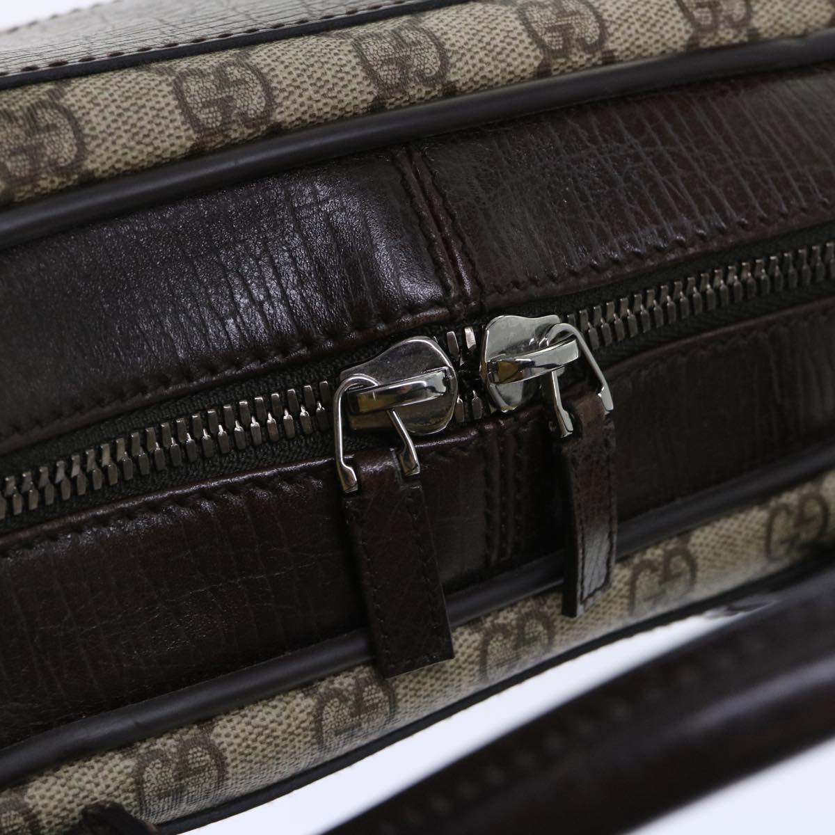 GUCCI GG Canvas Hand Bag PVC Leather Beige 101666 yk8422