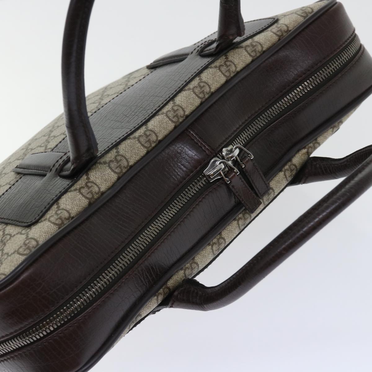 GUCCI GG Canvas Hand Bag PVC Leather Beige 101666 yk8422